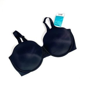 NEW! Vanity fair 4 way stretch fabric smooth back full figur bra 76380 black